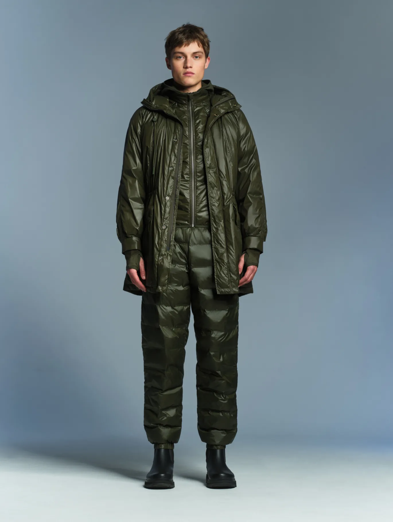 Aigle by Setchu parka mixte légère matelassée déperlante - Kaki