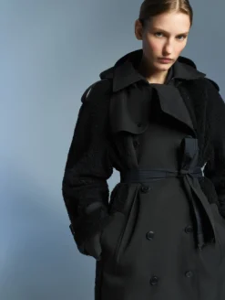 Aigle by Setchu trench-coat empiècement sherpa - Noir