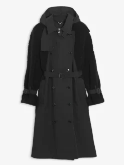 Aigle by Setchu trench-coat empiècement sherpa - Noir