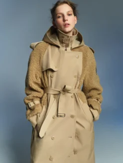 Aigle by Setchu trench-coat empiècement sherpa - Beige