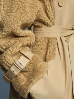 Aigle by Setchu trench-coat empiècement sherpa - Beige