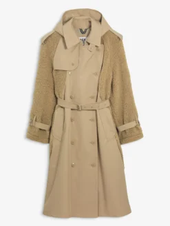 Aigle by Setchu trench-coat empiècement sherpa - Beige