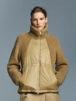 Aigle by Setchu veste sherpa bi-matière avec taille ajustable - Beige