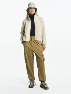 Blouson boutonné en sherpa - Beige