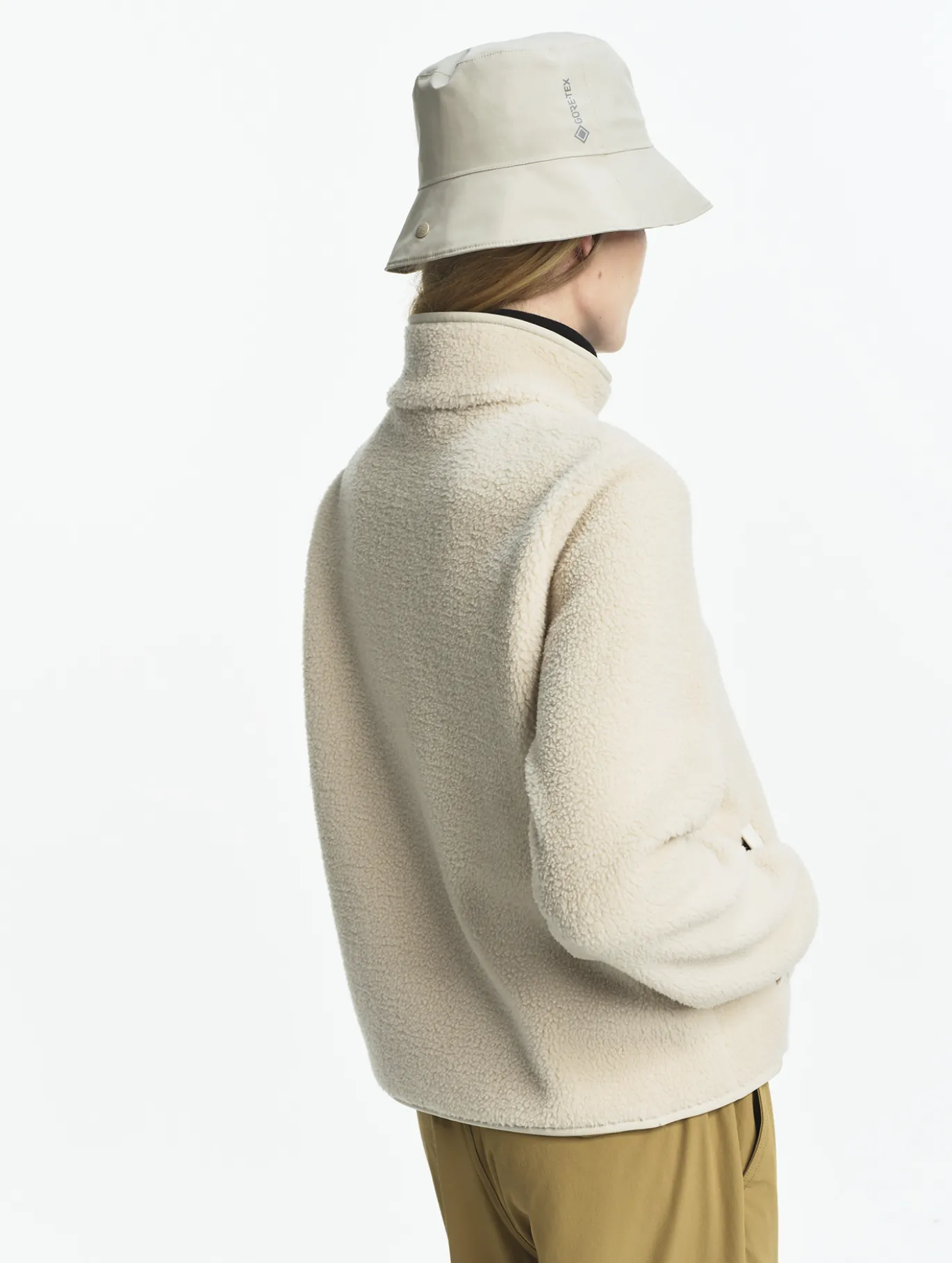 Blouson boutonné en sherpa - Beige