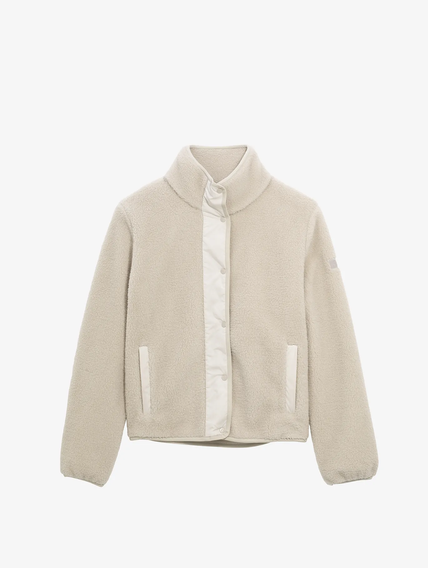 Blouson boutonné en sherpa - Beige