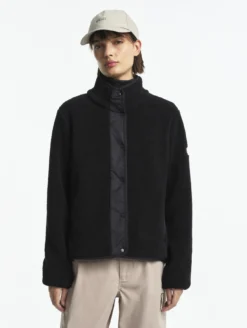 Blouson boutonné en sherpa - Noir