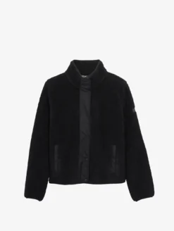 Blouson boutonné en sherpa - Noir