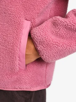 Blouson boutonné en sherpa - Rose