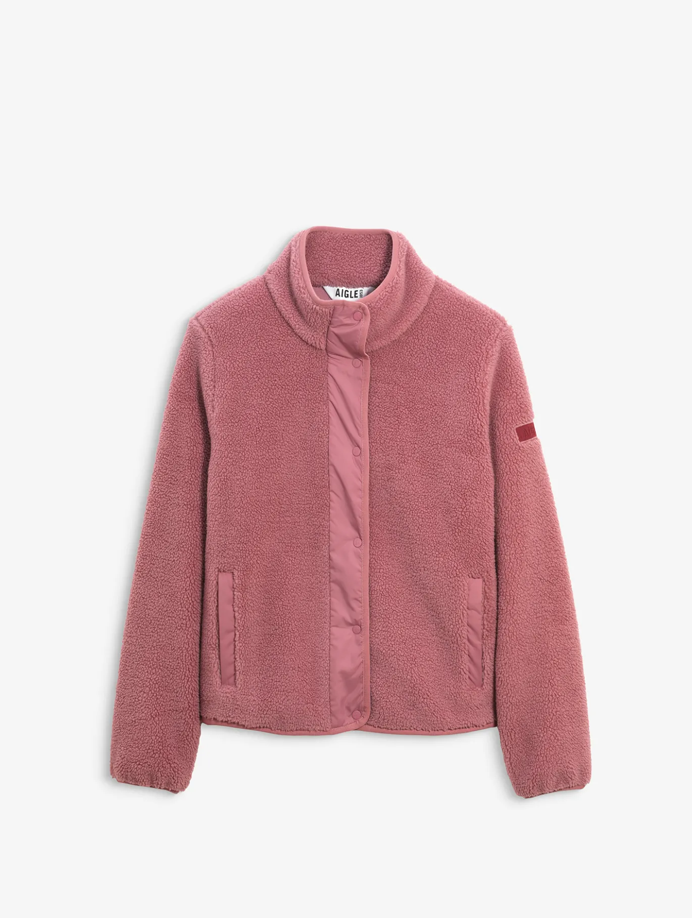 Blouson boutonné en sherpa - Rose
