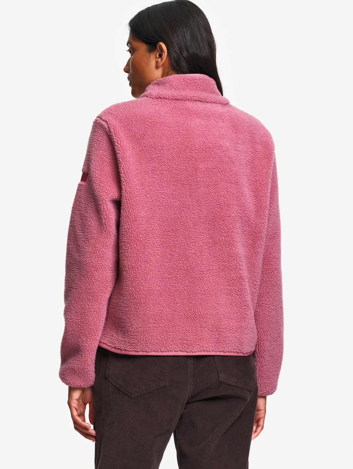 Blouson boutonné en sherpa - Rose