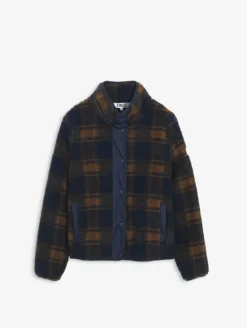 Blouson jacquard en sherpa - Bleu