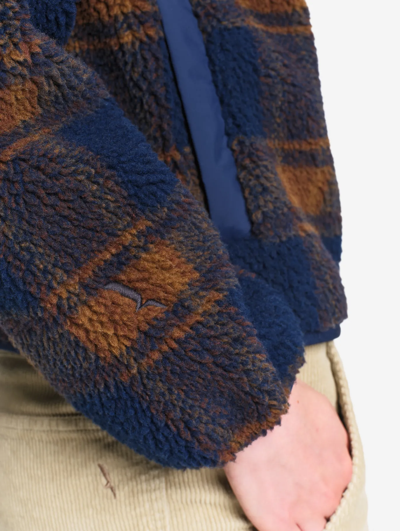 Blouson jacquard en sherpa - Bleu