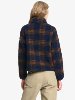 Blouson jacquard en sherpa - Bleu
