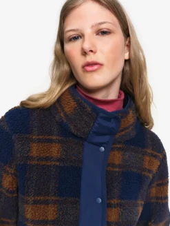 Blouson jacquard en sherpa - Bleu
