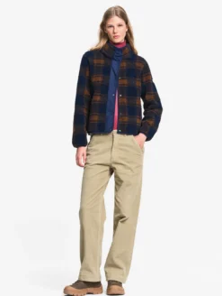 Blouson jacquard en sherpa - Bleu