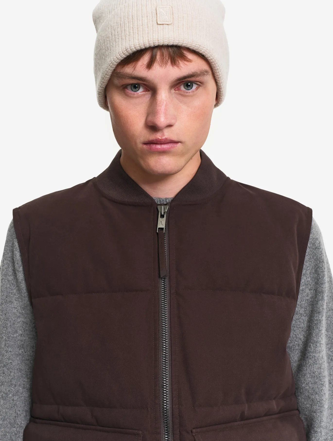 Blouson Repreve® sans manche déperlant matelassé - Marron