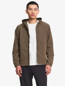 Blouson Softshell coupe-vent à capuche - Marron