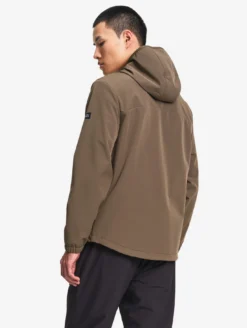 Blouson Softshell coupe-vent à capuche - Marron