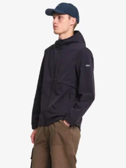 Blouson Softshell coupe-vent à capuche - Noir