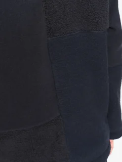 Blouson zippé en sherpa patchwork - Noir