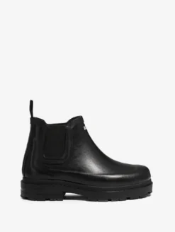 Boots de pluie chelsea fourrées, look urbain en caoutchouc naturel, made in France - Noir