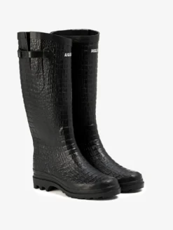 Botte de pluie Aiglentine croco - Noir