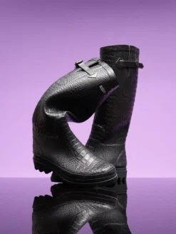 Botte de pluie Aiglentine croco - Noir