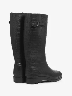 Botte de pluie Aiglentine croco fourrée - Noir