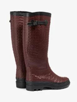Botte de pluie Aiglentine croco - Bordeaux