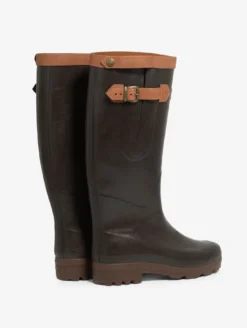 Botte professionnelle Chambord ajustable doublée cuir - Marron
