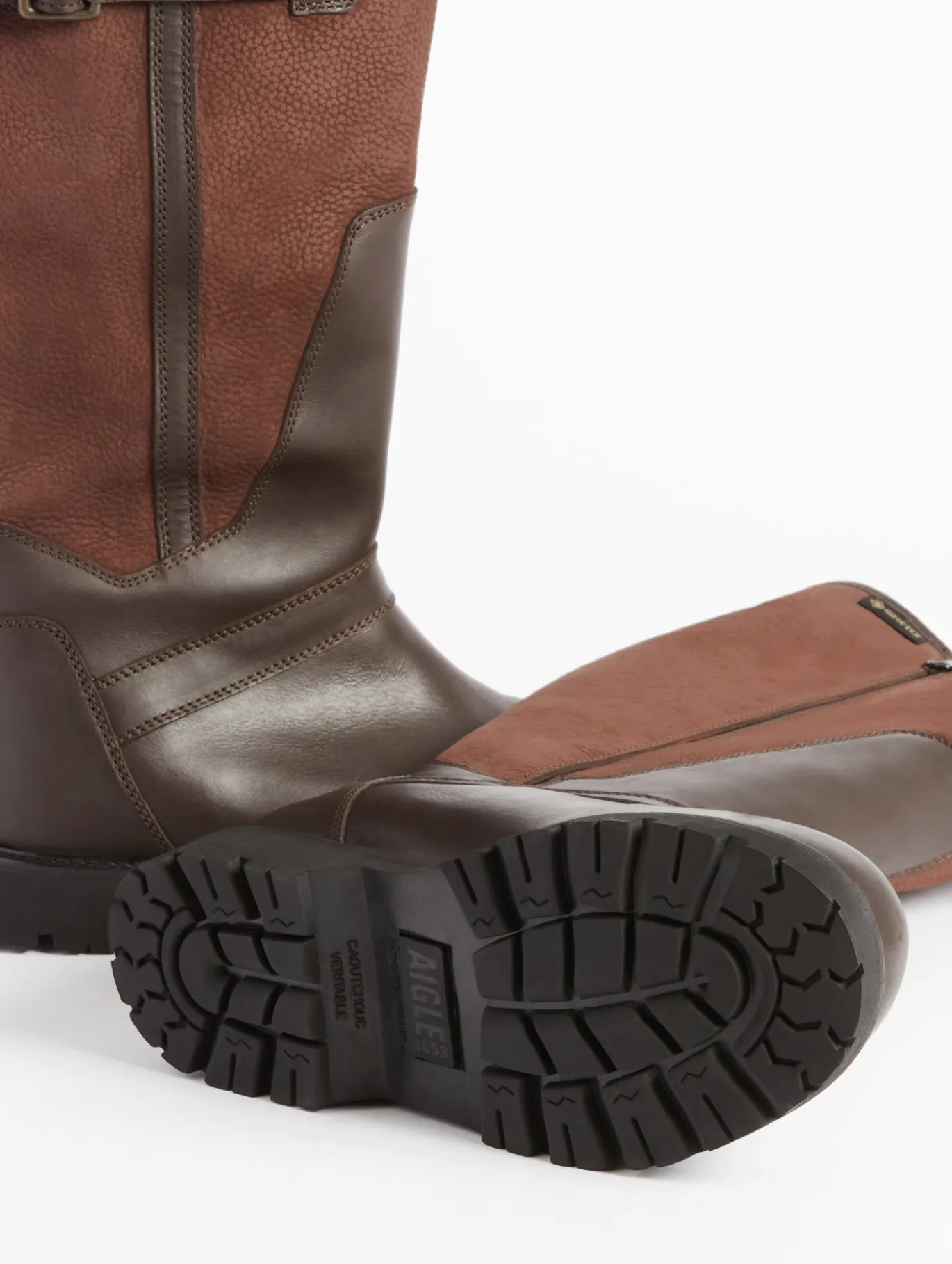 Botte professionnelle GORE-TEX® Inverss en cuir grainé et fourrée - Marron