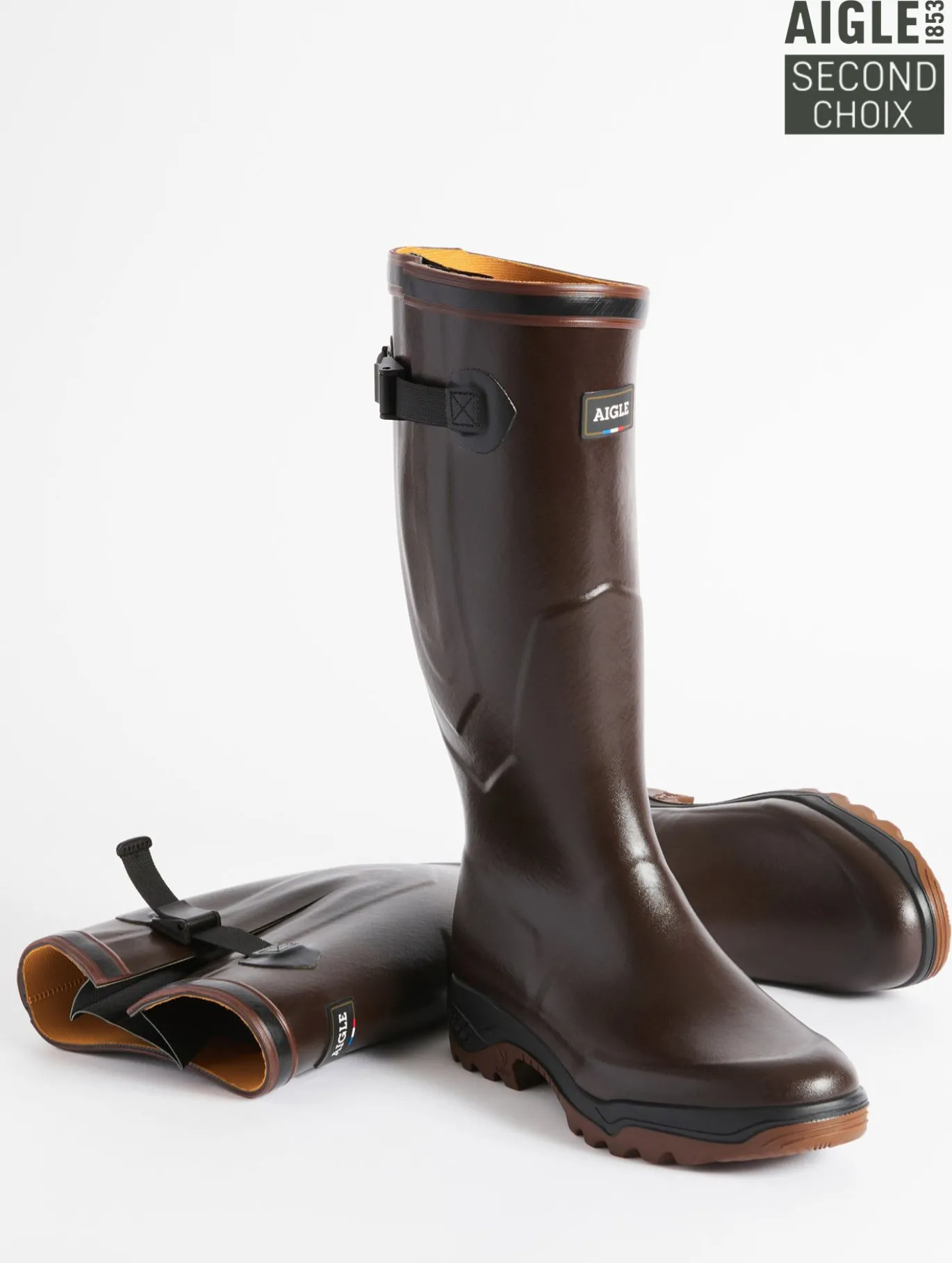 Bottes anti-fatigue adaptées à tous les mollets Made in France - Marron
