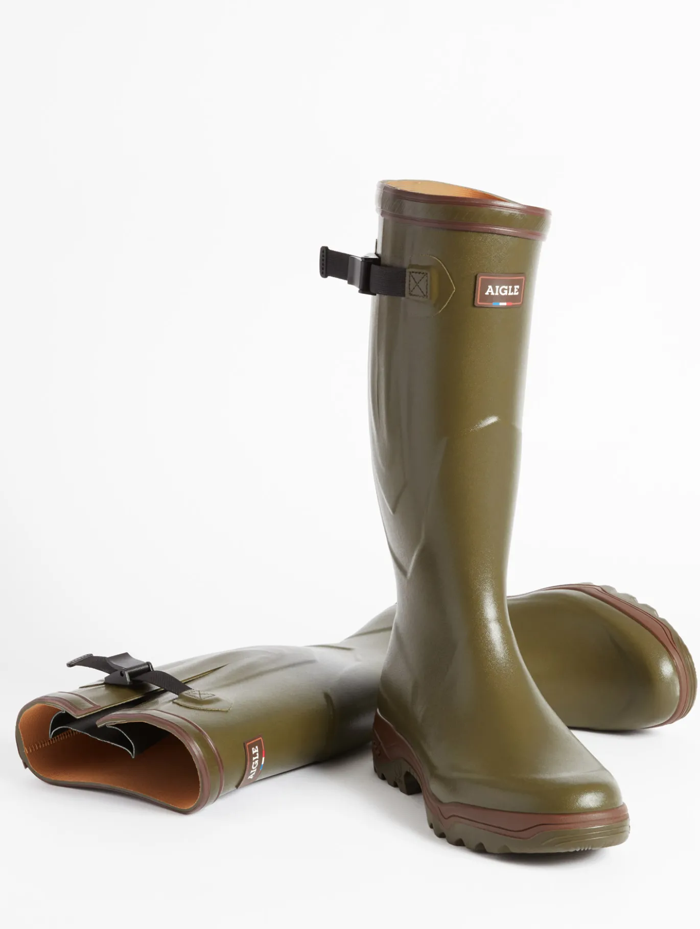Bottes anti-fatigue adaptées à tous les mollets Made in France - Kaki