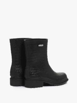 Bottillon de pluie Fulfeel croco - Noir