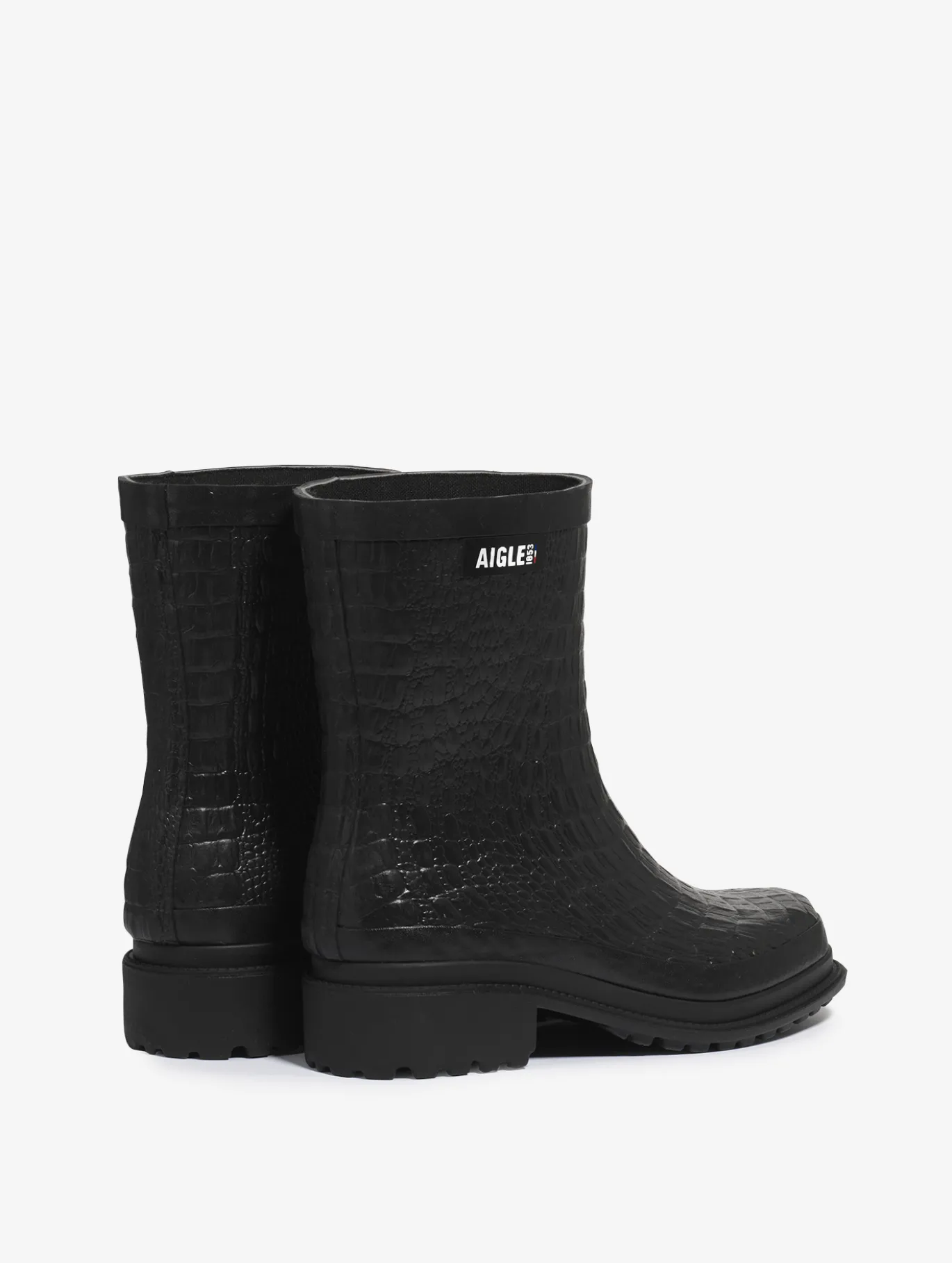 Bottillon de pluie Fulfeel croco - Noir