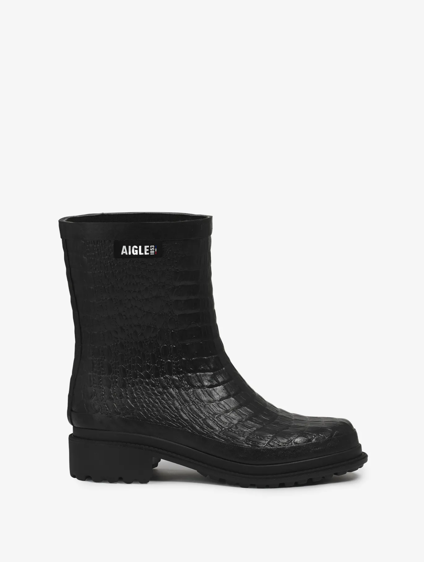 Bottillon de pluie Fulfeel croco - Noir