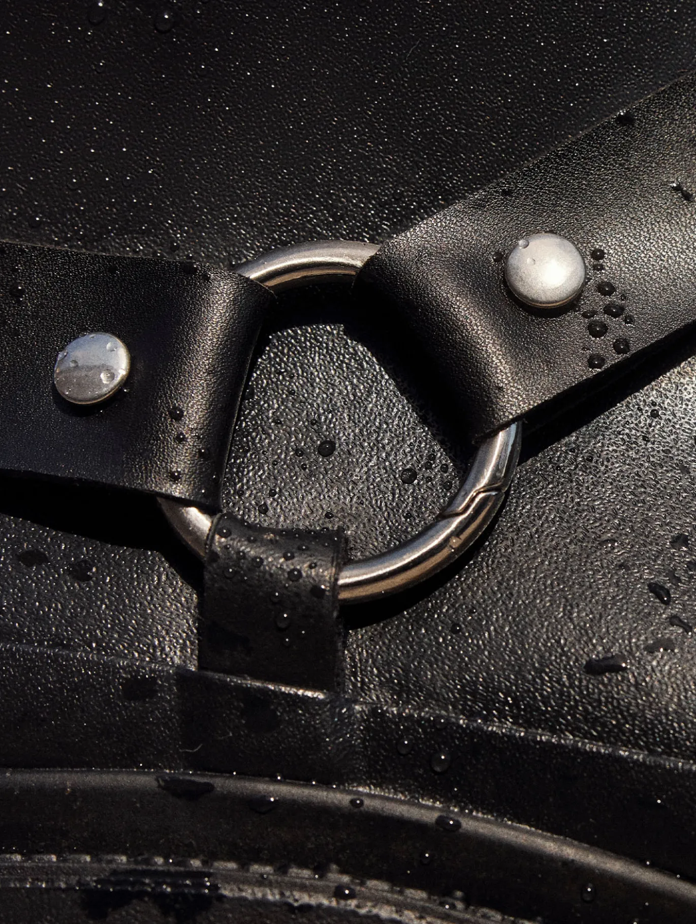 Bottillon de pluie Macadames esprit biker - Noir
