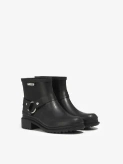 Bottillon de pluie Macadames esprit biker - Noir