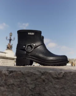 Bottillon de pluie Macadames esprit biker - Noir