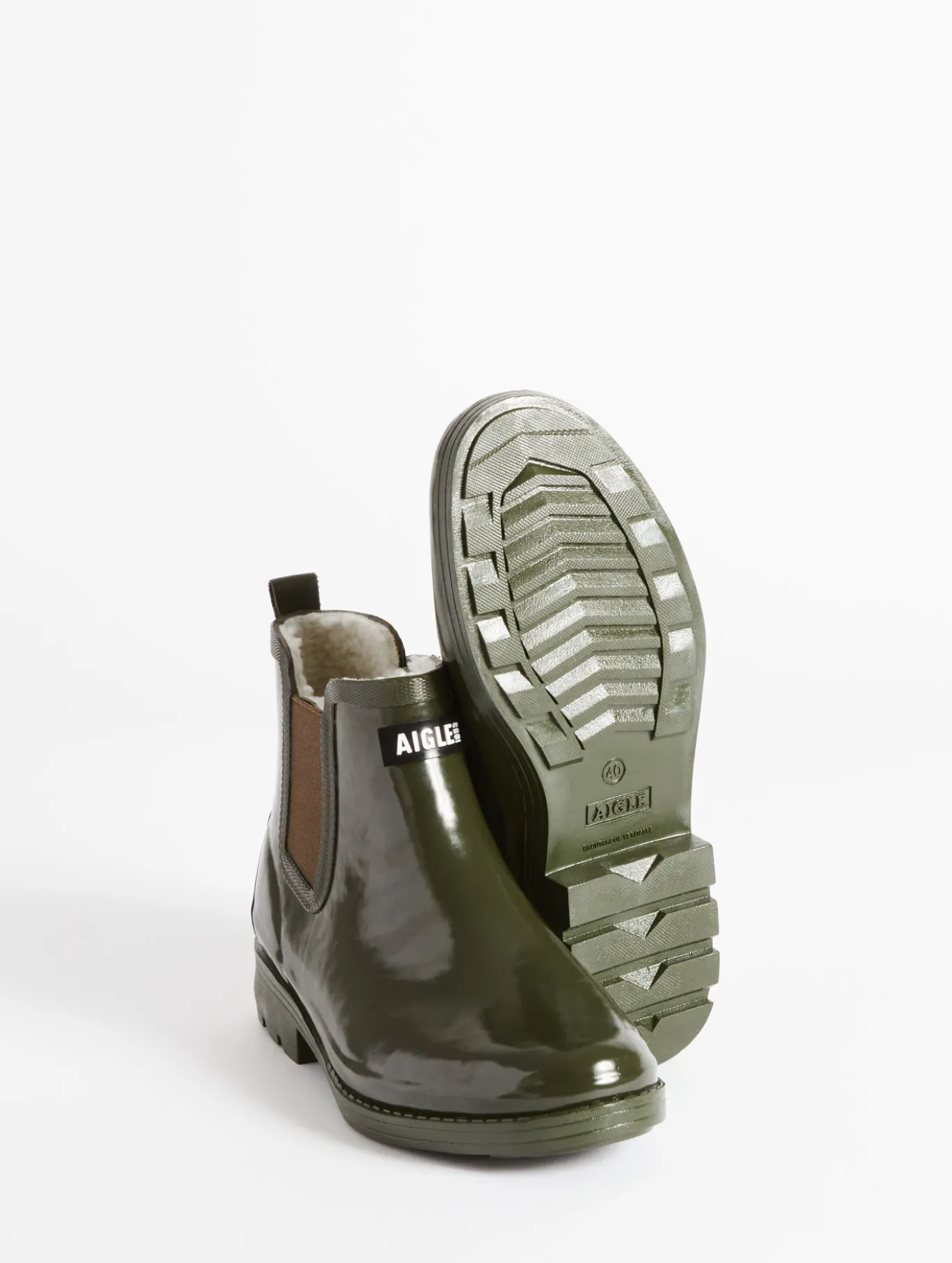Bottine de pluie Carville fourrée - Kaki