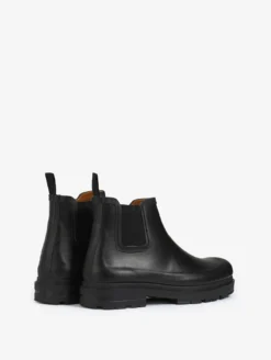Bottine de pluie Chelsea doublée cuir - Noir