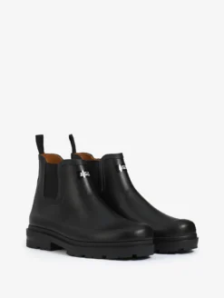 Bottine de pluie Chelsea doublée cuir - Noir
