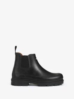 Bottine de pluie Chelsea doublée cuir - Noir