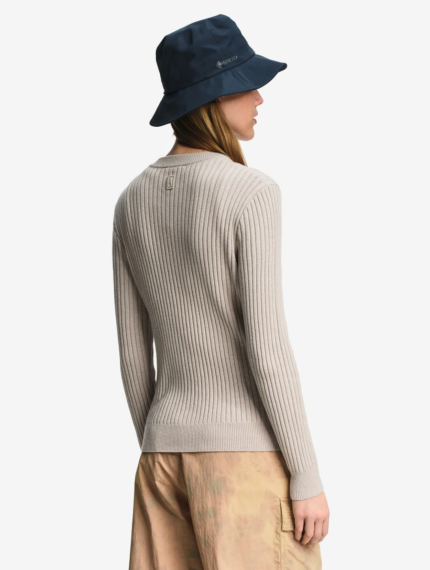 Cardigan côtelé en coton et laine - Gris