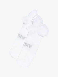 Chaussettes basses jacquard avec renfort - Blanc