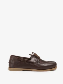 Chaussure bateau Nubila en cuir - Marron
