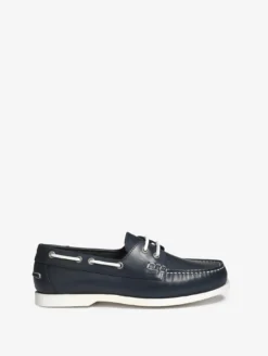 Chaussure bateau Nubila en cuir - Bleu