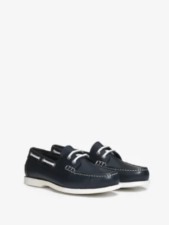 Chaussure bateau Nubila en cuir - Bleu