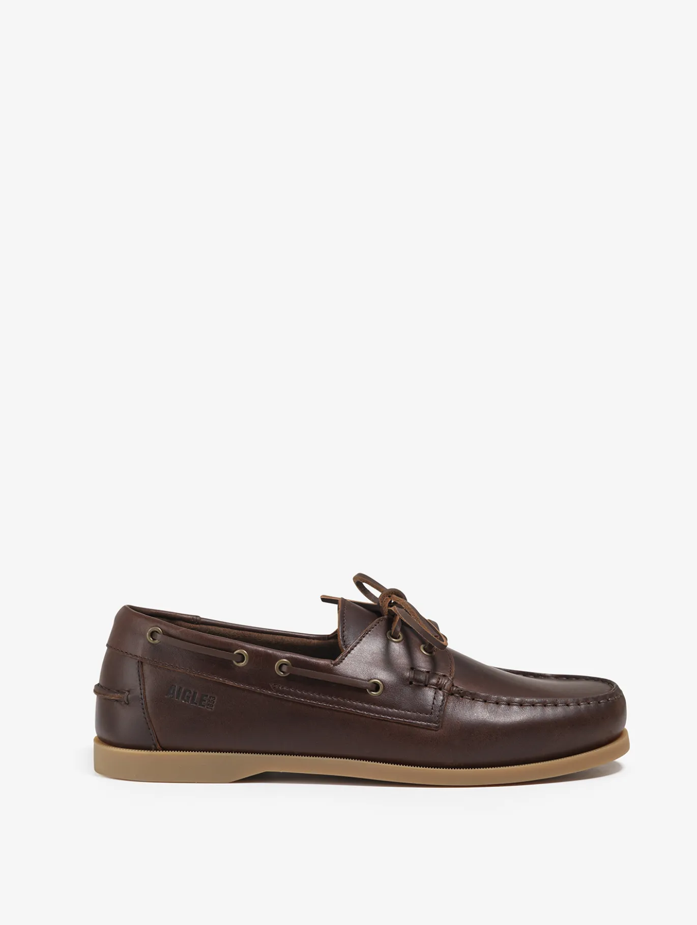 Chaussure bateau Nubil en cuir - Marron